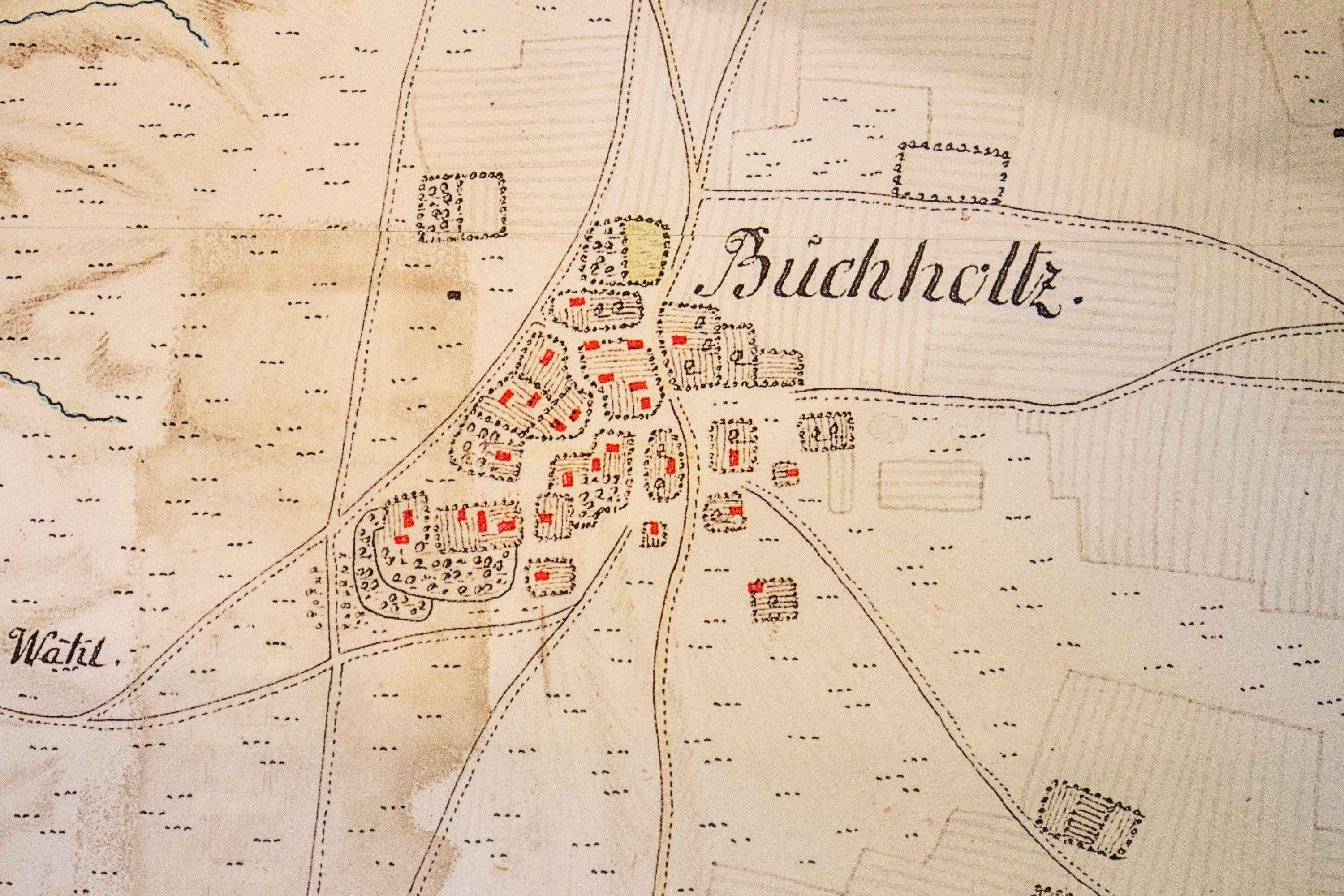 Karte in der Seppenser Dorfschule im Museumsdorf 