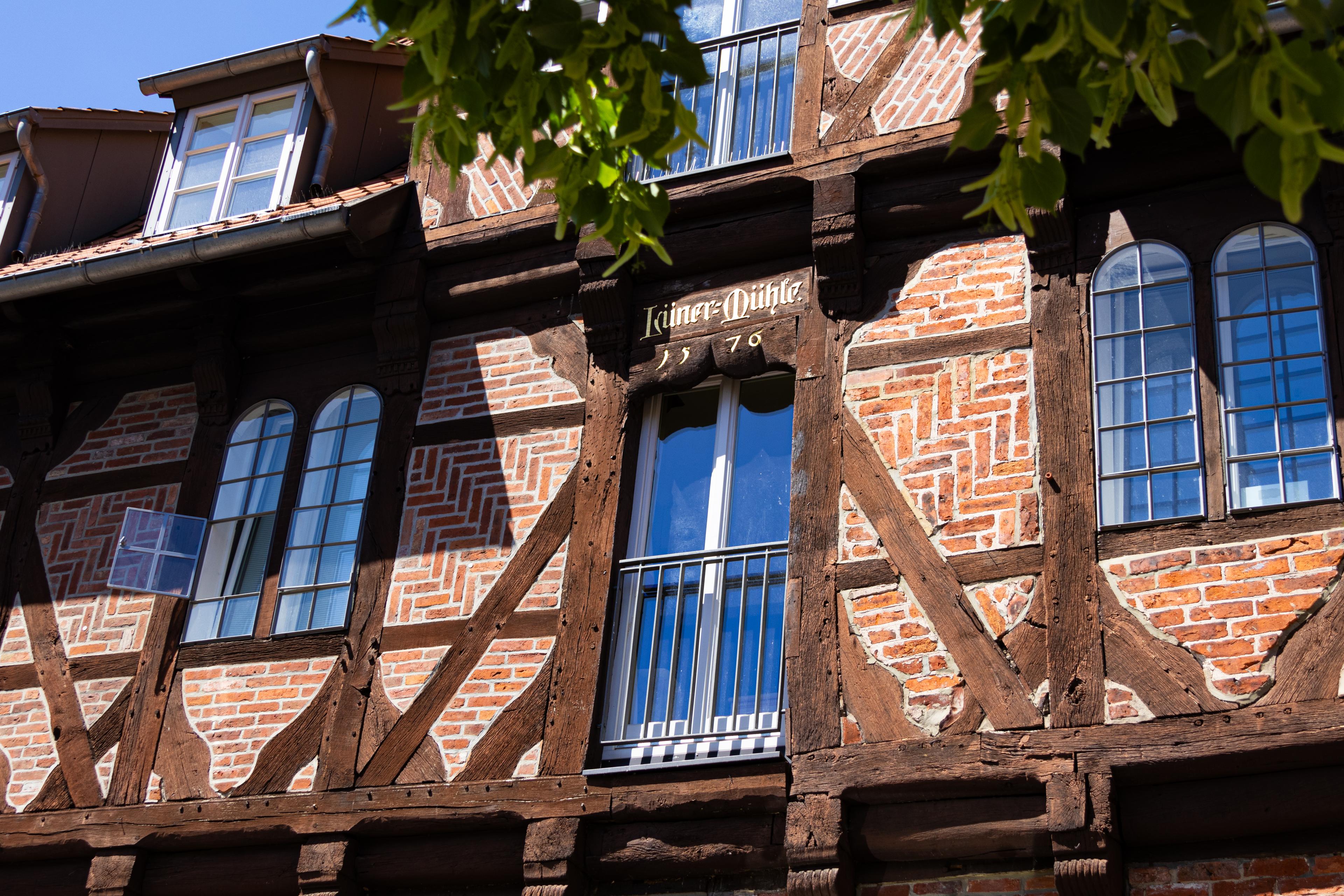 Detailaufnahme eines Fachwerkhauses in Lüneburg