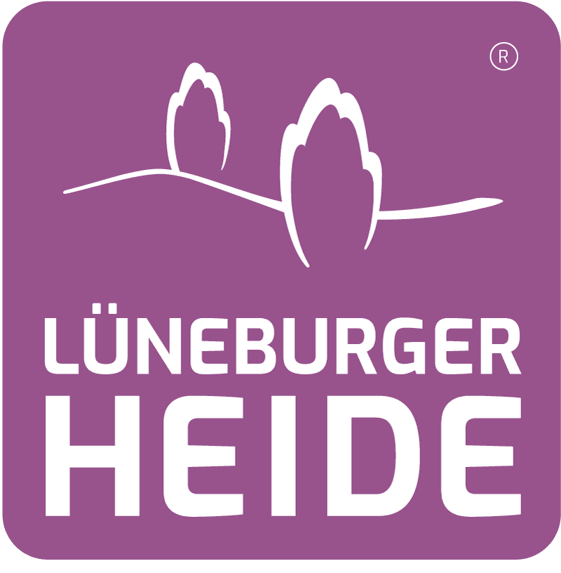 Logo der Lüneburger Heide GmbH mit sanftem hügel und wacholderbusch