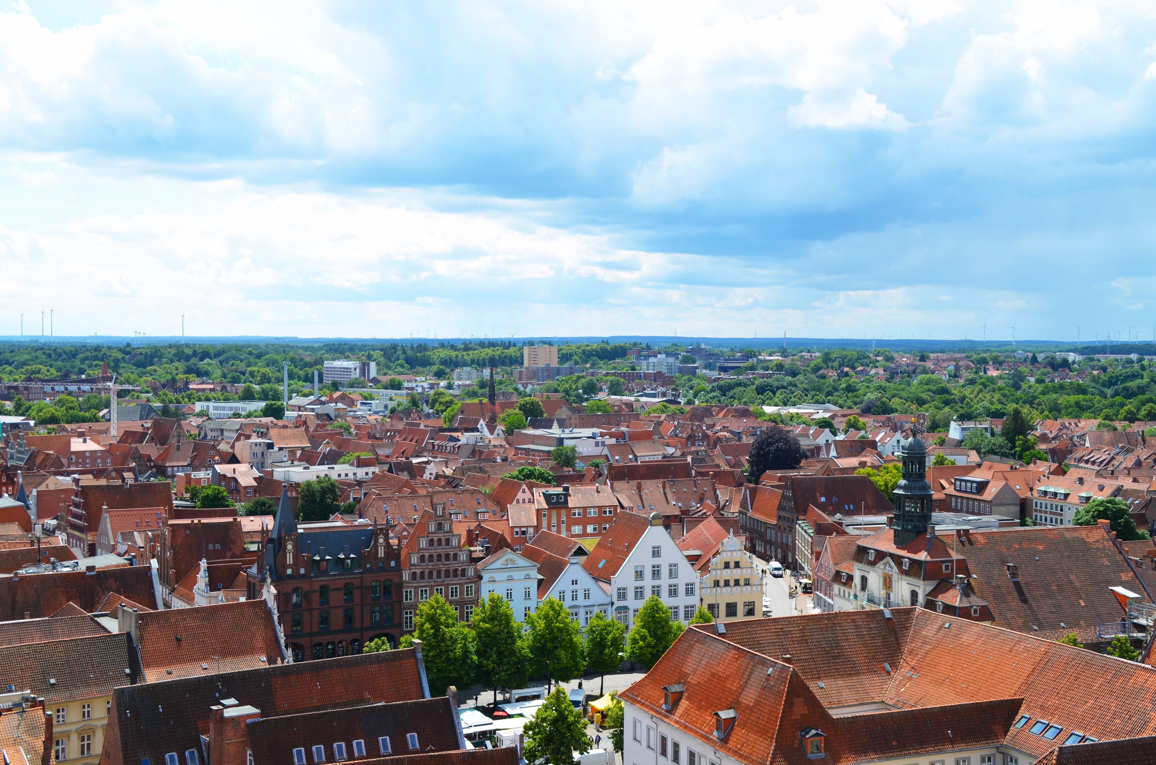 ein weiter Blick über das Lüneburger Land von der St. Nicolai Kirche