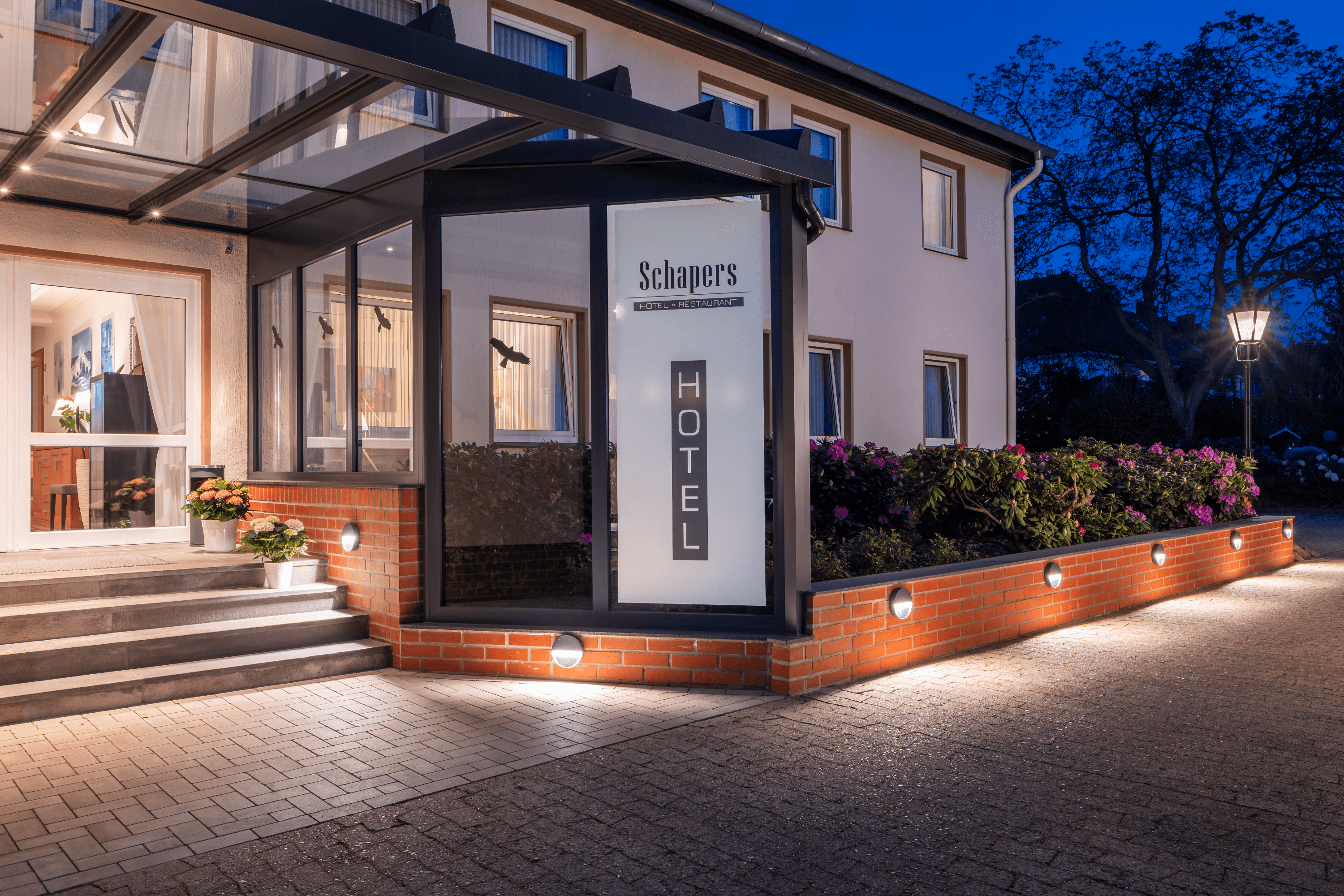 Eingang zu Schapers Hotel in Celle