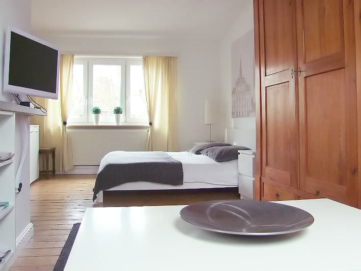 Lünehaus Ferienwohnung Lüneburg mit dem Schlafzimmer