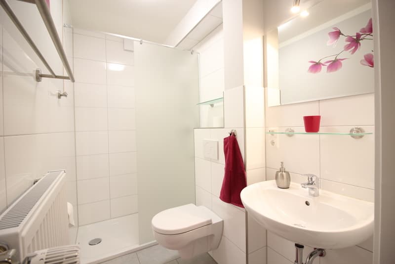 Badezimmer in der Ferienwohnung Am Apfelgarten C1 in Lüneburg