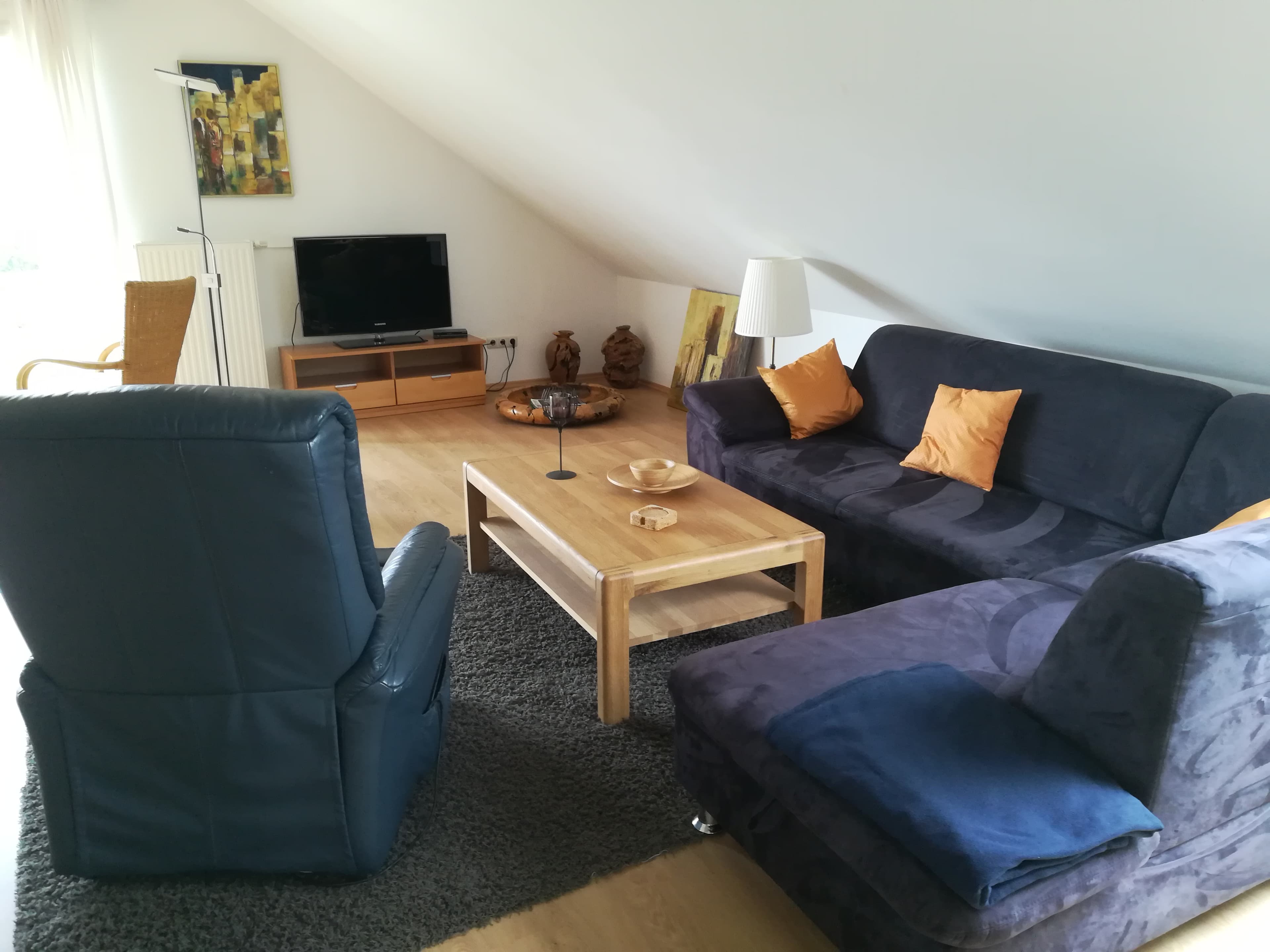 Wohnzimmer in der Ferienwohnung Haus am Schwanenteich in Lüneburg