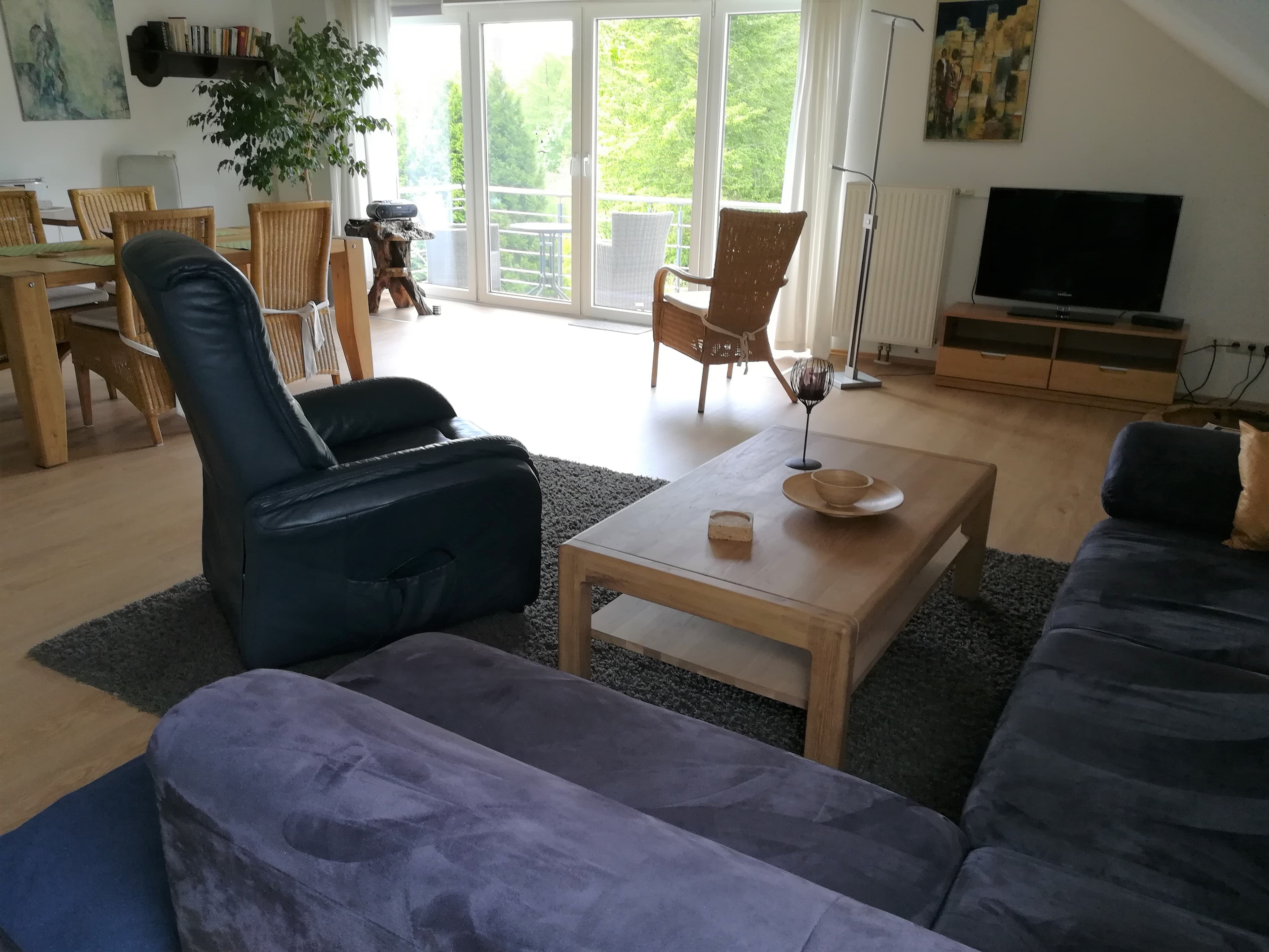Wohnzimmer in der Ferienwohnung Haus am Schwanenteich in Lüneburg