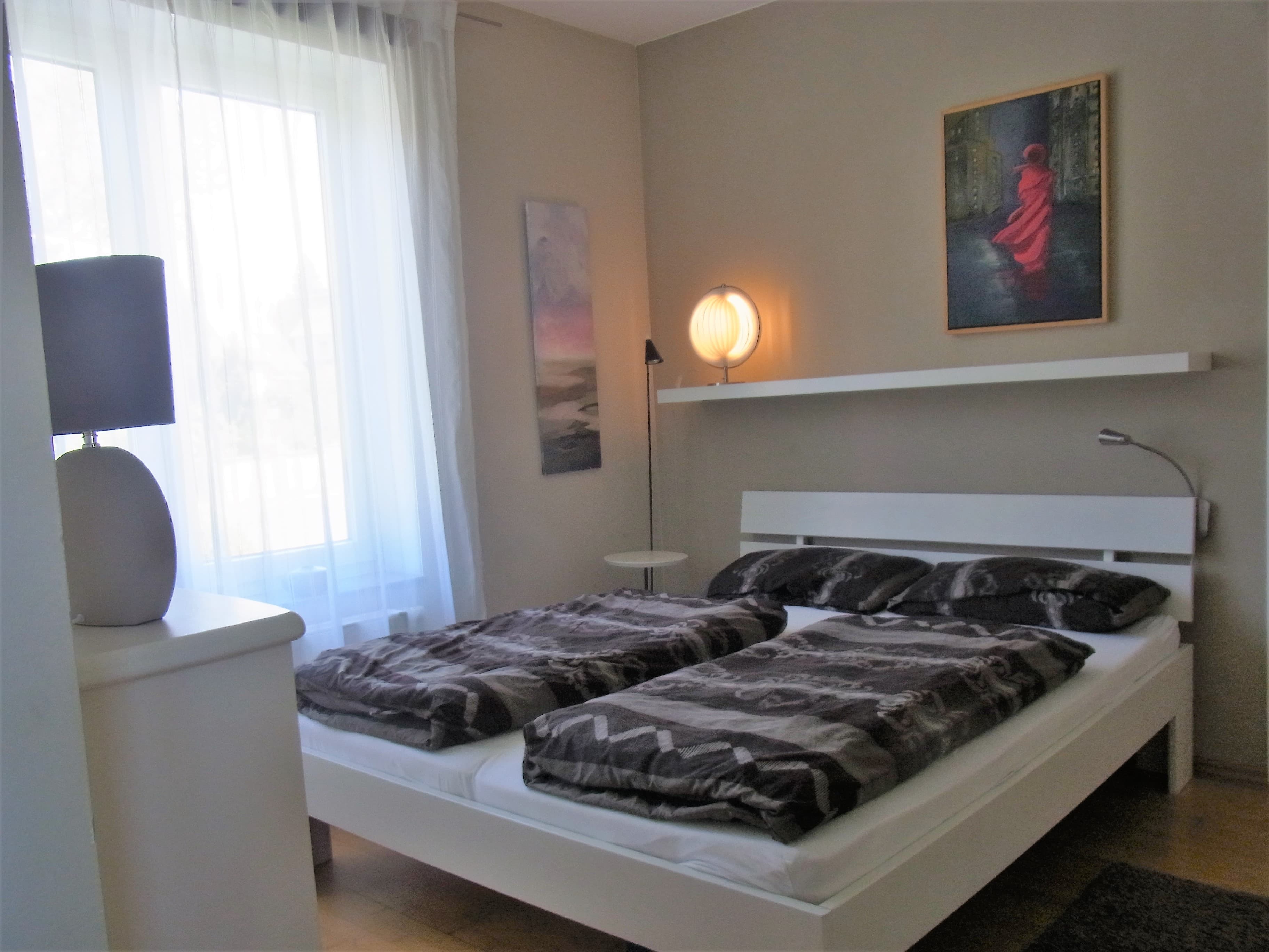 Schlafzimmer in der Ferienwohnung Haus am Schwanenteich in Lüneburg