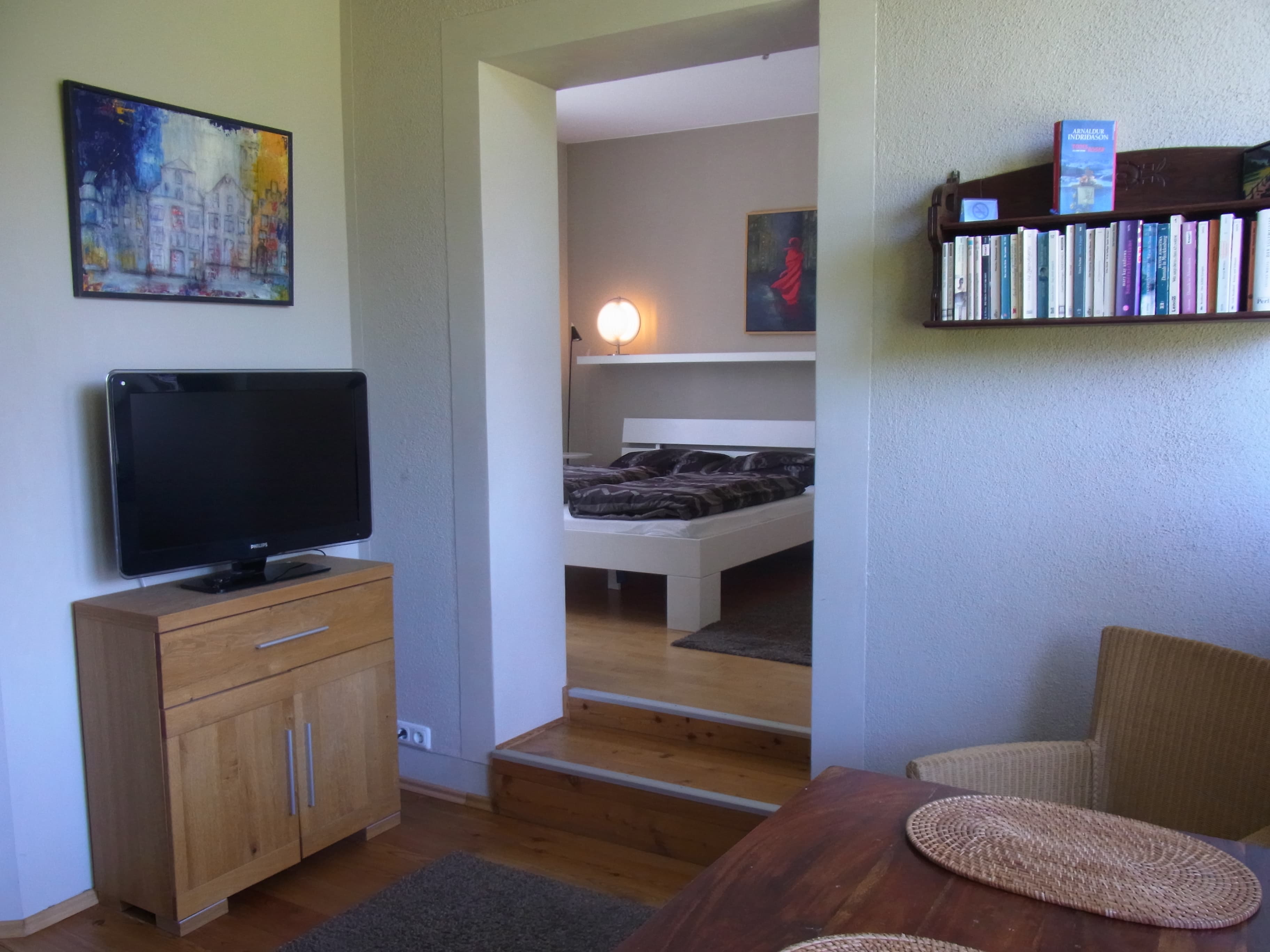 Wohnzimmer in der Ferienwohnung Haus am Schwanenteich in Lüneburg