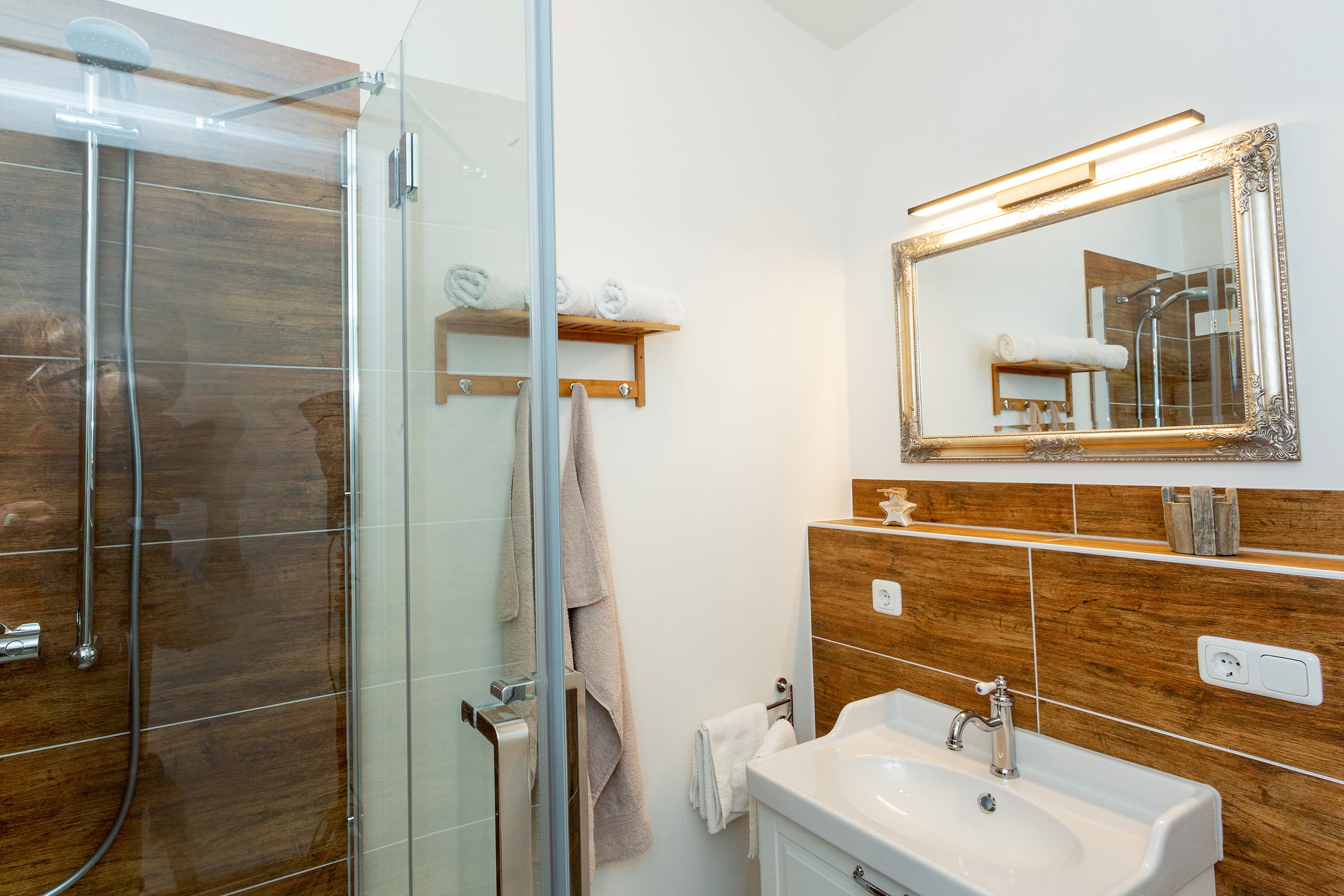 Badezimmer in der Ferienwohnung Paulmann in Toppenstedt