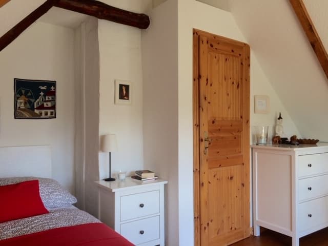 Schlafzimmer in der Ferienwohnung Mühlenkate in Hittbergen