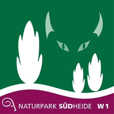 Wanderweg Der Wacholderwald in der Teufelsheide mit Ausschilderung in grün