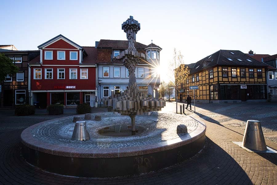 Ein zentraler Punkt in Uelzen ist der Brunnen am Schnellenmarkt