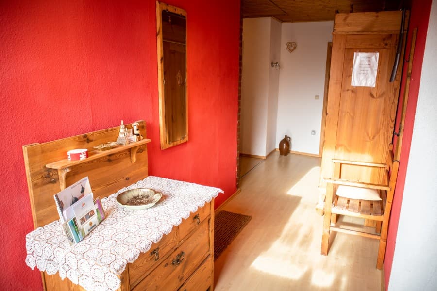 Eingangsbereich der Ferienwohnung im Obergeschoss auf Hof Marwedel