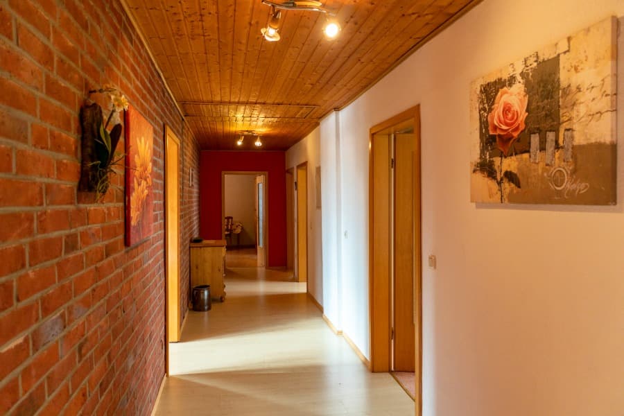 Flur der Ferienwohnung im Obergeschoss auf Hof Marwedel