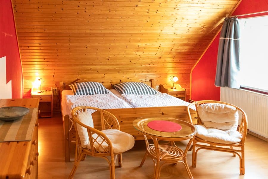 Schlafzimmer 3 der Ferienwohnung im Obergeschoss auf Hof Marwedel